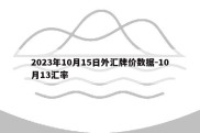 2023年10月15日外汇牌价数据-10月13汇率