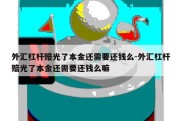 外汇杠杆赔光了本金还需要还钱么-外汇杠杆赔光了本金还需要还钱么嘛