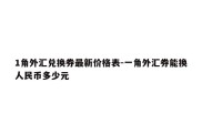 1角外汇兑换券最新价格表-一角外汇券能换人民币多少元