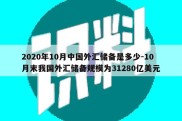 2020年10月中国外汇储备是多少-10月末我国外汇储备规模为31280亿美元