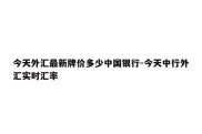 今天外汇最新牌价多少中国银行-今天中行外汇实时汇率