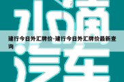 建行今日外汇牌价-建行今日外汇牌价最新查询