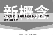 1万元外汇一个月最多能赚多少-外汇一万美金可以赚多少