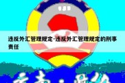 违反外汇管理规定-违反外汇管理规定的刑事责任