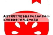 央行下调外汇风险准备金率对企业的影响-外汇风险准备金下调为0是什么意思