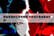 黄金原油外汇分析视频-今日外汇黄金原油分析