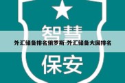 外汇储备排名俄罗斯-外汇储备大国排名