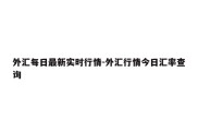 外汇每日最新实时行情-外汇行情今日汇率查询