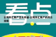 公司外汇账户怎么开通-公司外汇账户的开立流程