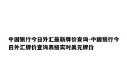 中国银行今日外汇最新牌价查询-中国银行今日外汇牌价查询表格实时美元牌价