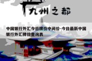 中国银行外汇今日牌价中间价-今日最新中国银行外汇牌价查询表