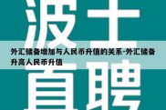 外汇储备增加与人民币升值的关系-外汇储备升高人民币升值