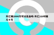 外汇赚2000万可以出金吗-外汇2小时赚几十万