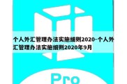 个人外汇管理办法实施细则2020-个人外汇管理办法实施细则2020年9月