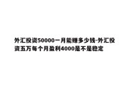 外汇投资50000一月能赚多少钱-外汇投资五万每个月盈利4000是不是稳定