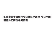 汇率查询中国银行今日外汇中间价-今日中国银行外汇牌价中间价表