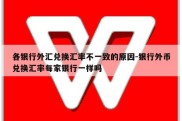 各银行外汇兑换汇率不一致的原因-银行外币兑换汇率每家银行一样吗