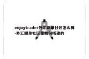 enjoytrader外汇跟单社区怎么样-外汇跟单社区是如何搭建的