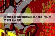 实时外汇行情查询1欧元汇率人民币-今日外汇欧元兑人民币