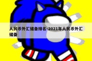 人民币外汇储备排名-2021年人民币外汇储备