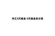 外汇8万美金-8万美金多少钱