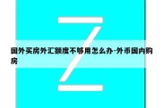 国外买房外汇额度不够用怎么办-外币国内购房