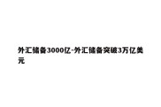 外汇储备3000亿-外汇储备突破3万亿美元