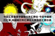 今日汇率查询中国银行外汇牌价-今日中国银行汇率,中国银行外汇牌价人民币外汇牌价表