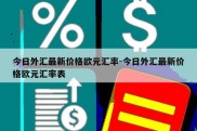 今日外汇最新价格欧元汇率-今日外汇最新价格欧元汇率表