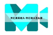 外汇真实收入-外汇收入怎么算