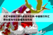 外汇中国银行牌价表查询官网-中国银行外汇牌价查询今日查看淘宝热线