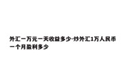 外汇一万元一天收益多少-炒外汇1万人民币一个月盈利多少