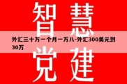 外汇三十万一个月一万八-外汇300美元到30万