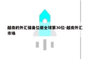 越南的外汇储备位居全球第30位-越南外汇市场