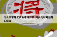 什么国家外汇资金市场开放-国内几时开放外汇投资