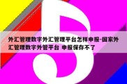 外汇管理数字外汇管理平台怎样申报-国家外汇管理数字外管平台 申报保存不了