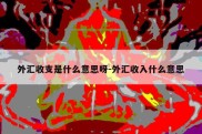 外汇收支是什么意思呀-外汇收入什么意思