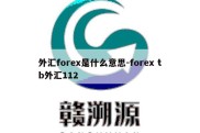 外汇forex是什么意思-forex tb外汇112