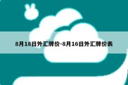 8月18日外汇牌价-8月16日外汇牌价表