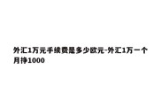 外汇1万元手续费是多少欧元-外汇1万一个月挣1000