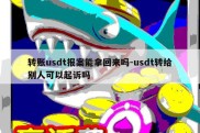 转账usdt报案能拿回来吗-usdt转给别人可以起诉吗