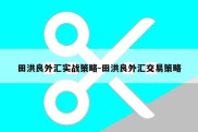 田洪良外汇实战策略-田洪良外汇交易策略