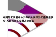 中国外汇交易中心公布的人民币外汇指数是多少-人民币外汇交易占比排名