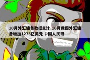 10月外汇储备数据统计-10月我国外汇储备增加1273亿美元 中国人民银