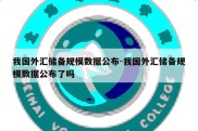 我国外汇储备规模数据公布-我国外汇储备规模数据公布了吗