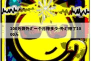 100万做外汇一个月赚多少-外汇赚了1000万