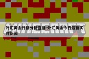 外汇黄金行情分析直播-外汇黄金今日最新实时新闻