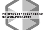 世界上哪些国家没有外汇管制可以用美元当地使用-没有外汇的国家怎么做生意