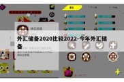 外汇储备2020比较2022-今年外汇储备