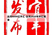 台湾4000亿外汇-台湾2020年外汇储备